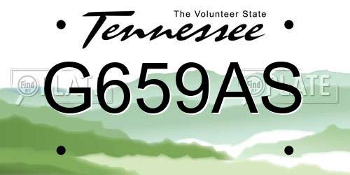G659AS Tennessee License Plate