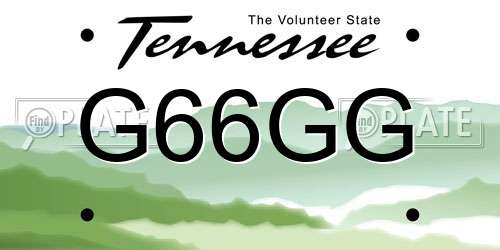 G66GG Tennessee License Plate