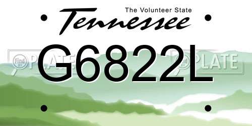 G6822L Tennessee License Plate