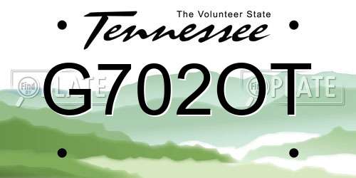 G702OT Tennessee License Plate