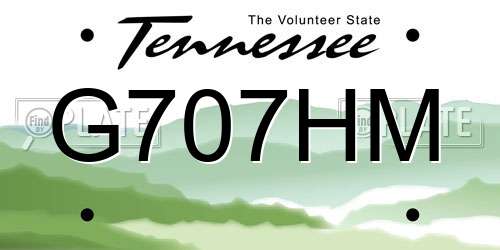 G707HM Tennessee License Plate