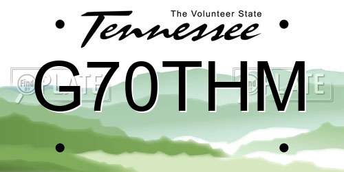 G70THM Tennessee License Plate