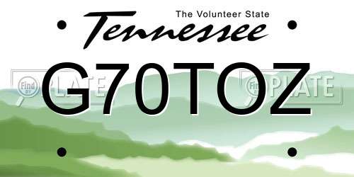 G70TOZ Tennessee License Plate