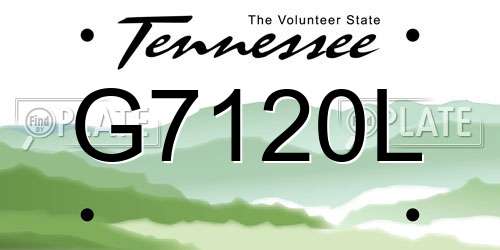 G7120L Tennessee License Plate