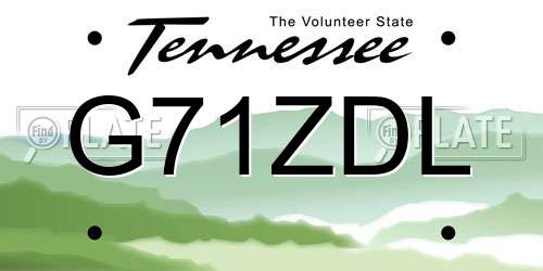 G71ZDL Tennessee License Plate