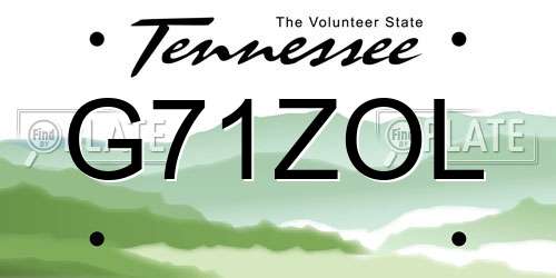 G71ZOL Tennessee License Plate