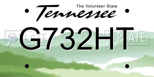 G732HT Tennessee License Plate