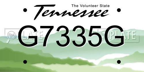 G7335G Tennessee License Plate
