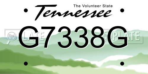 G7338G Tennessee License Plate