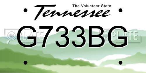 G733BG Tennessee License Plate