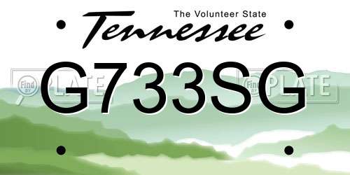 G733SG Tennessee License Plate