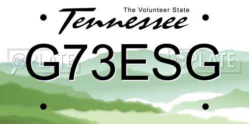 G73ESG Tennessee License Plate