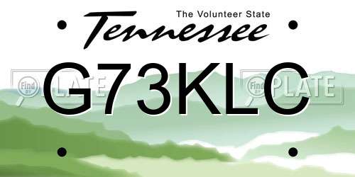 G73KLC Tennessee License Plate