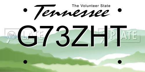G73ZHT Tennessee License Plate