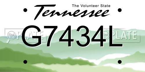 G7434L Tennessee License Plate