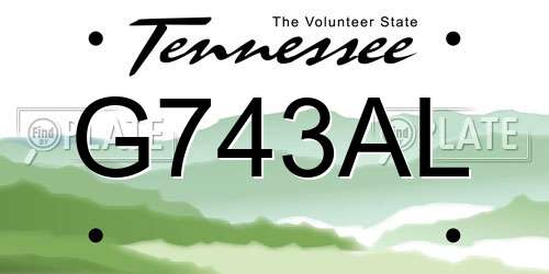 G743AL Tennessee License Plate