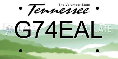 G74EAL Tennessee License Plate