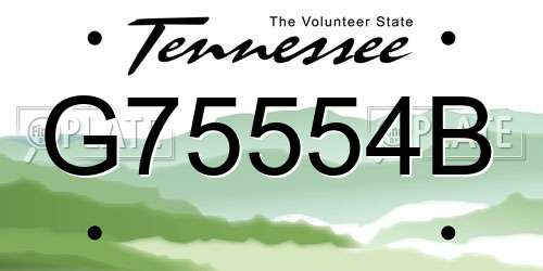 G75554B Tennessee License Plate