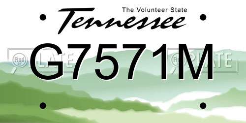 G7571M Tennessee License Plate