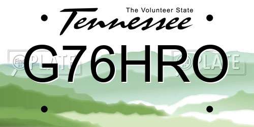 G76HRO Tennessee License Plate