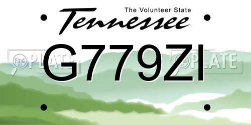 G779ZI Tennessee License Plate