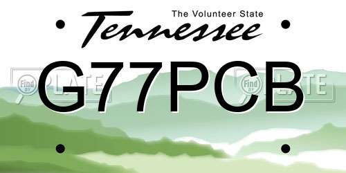 G77PCB Tennessee License Plate