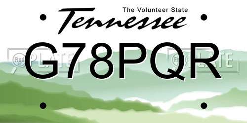 G78PQR Tennessee License Plate