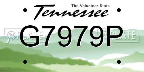 G7979P Tennessee License Plate