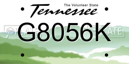 G8056K Tennessee License Plate