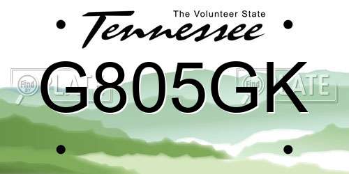 G805GK Tennessee License Plate