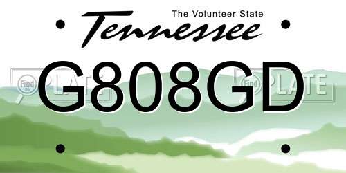 G808GD Tennessee License Plate
