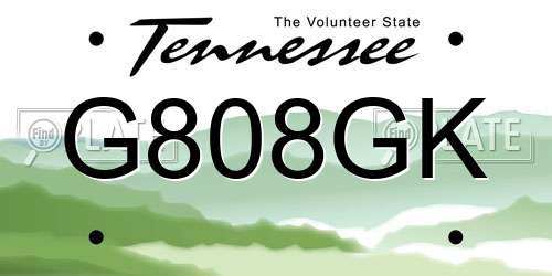 G808GK Tennessee License Plate