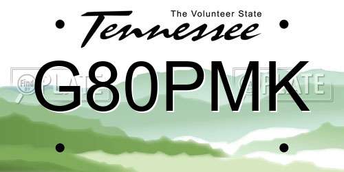 G80PMK Tennessee License Plate