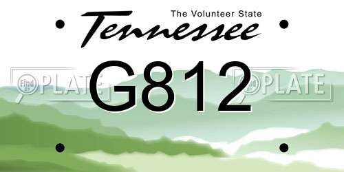 G812 Tennessee License Plate