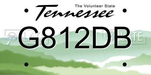 G812DB Tennessee License Plate