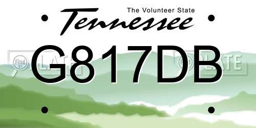 G817DB Tennessee License Plate