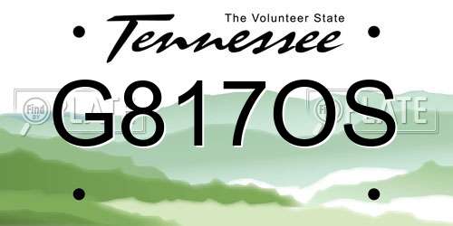G817OS Tennessee License Plate