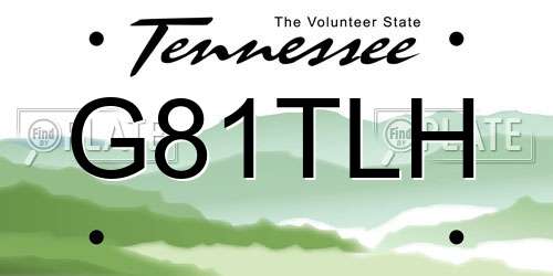 G81TLH Tennessee License Plate