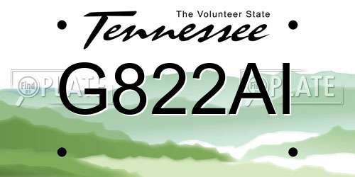 G822AI Tennessee License Plate