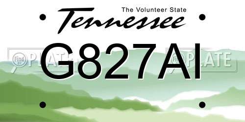 G827AI Tennessee License Plate