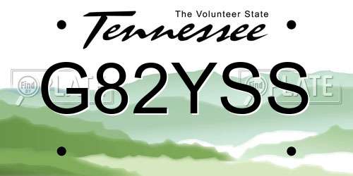 G82YSS Tennessee License Plate