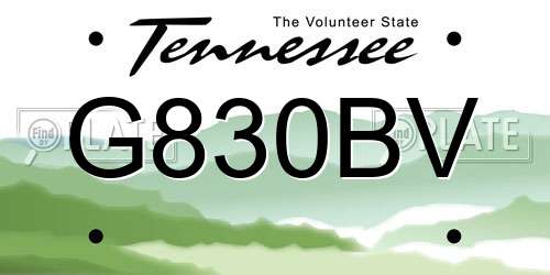 G830BV Tennessee License Plate
