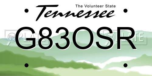 G83OSR Tennessee License Plate