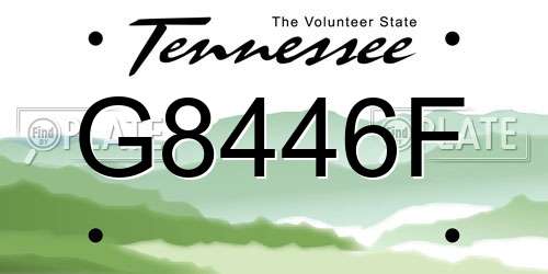 G8446F Tennessee License Plate