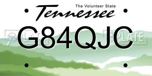G84QJC Tennessee License Plate