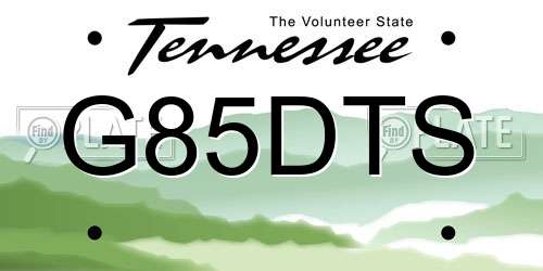 G85DTS Tennessee License Plate