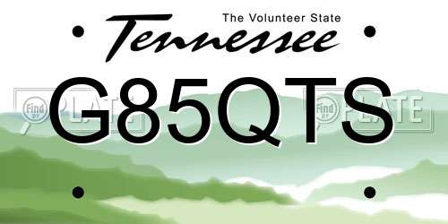 G85QTS Tennessee License Plate