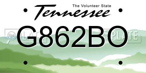 G862BO Tennessee License Plate