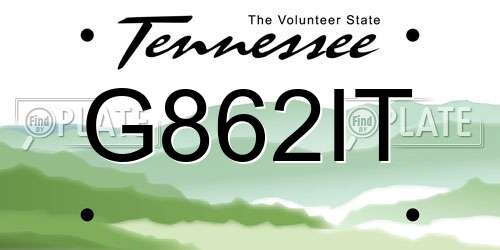 G862IT Tennessee License Plate