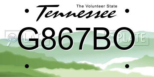 G867BO Tennessee License Plate